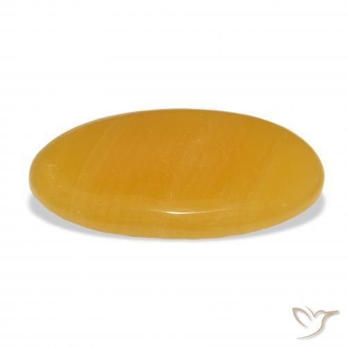 9,17 ctw natürlicher Gold-Orange Kalzit, Oval, Lichtdurchlässig