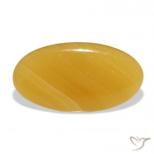 37.32ct Natürlicher Gold-Orange Kalzit, Oval, Lichtdurchlässig, Photo A