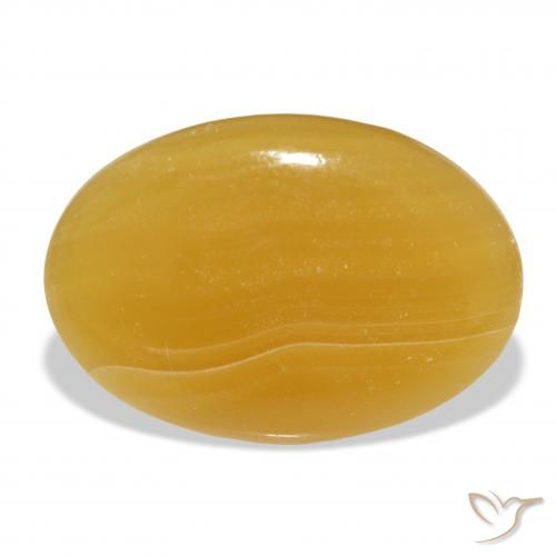 48.69ct Natürlicher Gold-Orange Kalzit, Oval, Lichtdurchlässig, Photo A