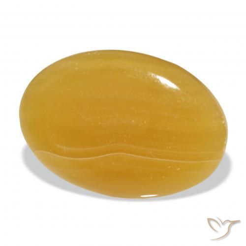 9,17 ctw natürlicher Gold-Orange Kalzit, Oval, Lichtdurchlässig