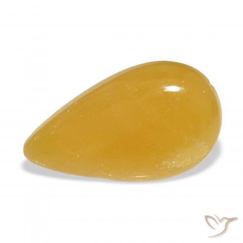 21.41ct Natürlicher Gold-Orange Kalzit, Birnenform, Lichtdurchlässig, Photo A