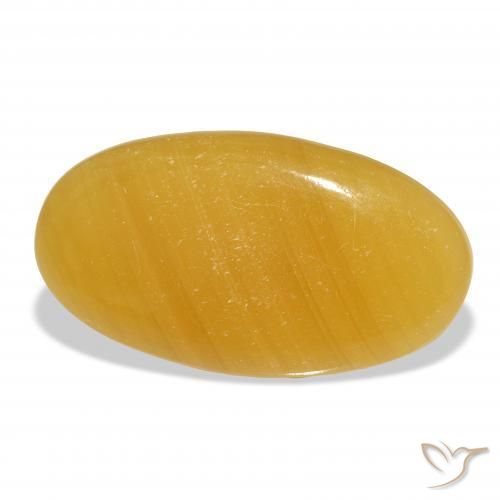 9,17 ctw natürlicher Gold-Orange Kalzit, Oval, Lichtdurchlässig