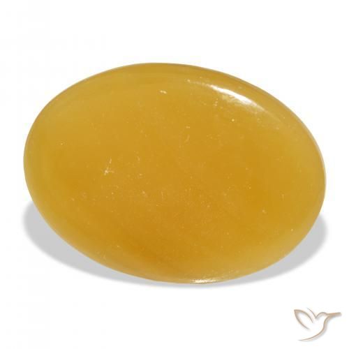 9,17 ctw natürlicher Gold-Orange Kalzit, Oval, Lichtdurchlässig