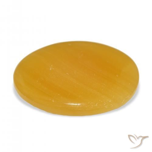 9,17 ctw natürlicher Gold-Orange Kalzit, Oval, Lichtdurchlässig