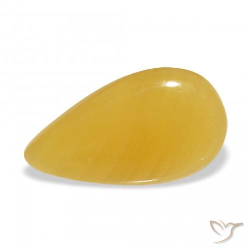 9.31ct Natürlicher Gold-Orange Kalzit, Birnenform, Lichtdurchlässig, Photo A