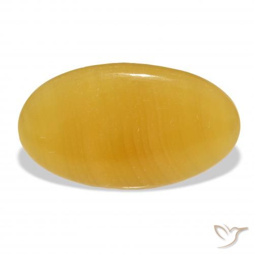 39.11ct Natürlicher Gold-Orange Kalzit, Oval, Lichtdurchlässig, Photo A