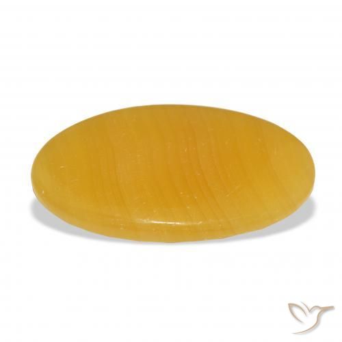 9,17 ctw natürlicher Gold-Orange Kalzit, Oval, Lichtdurchlässig
