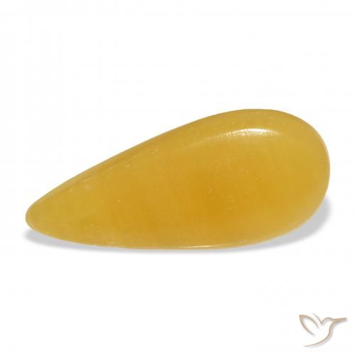 20.10ct Natürlicher Gold-Orange Kalzit, Birnenform, Lichtdurchlässig, Photo A