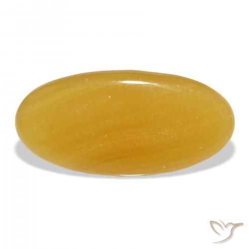 46.77ct Natürlicher Gold-Orange Kalzit, Oval, Lichtdurchlässig, Photo A