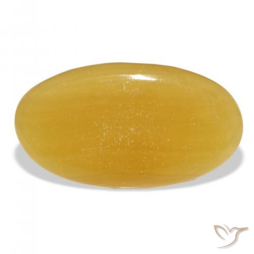 36.45ct Natürlicher Gold-Orange Kalzit, Oval, Lichtdurchlässig