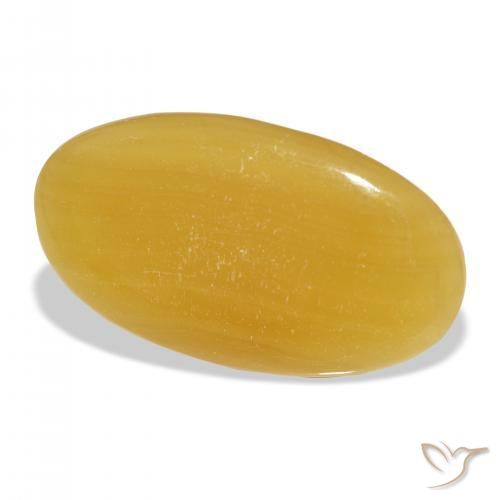 9,17 ctw natürlicher Gold-Orange Kalzit, Oval, Lichtdurchlässig