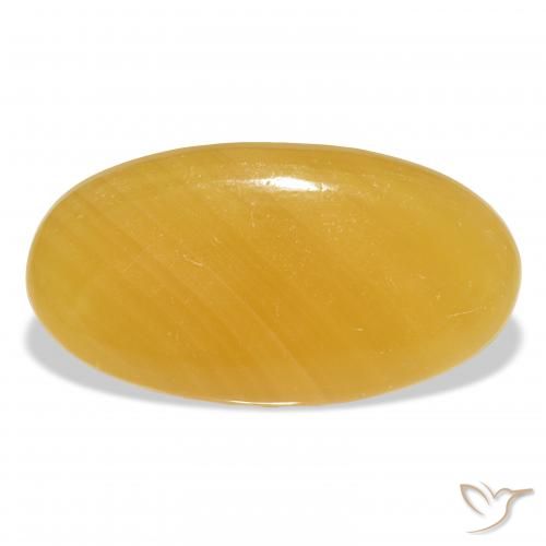 39.54ct Natürlicher Gold-Orange Kalzit, Oval, Lichtdurchlässig