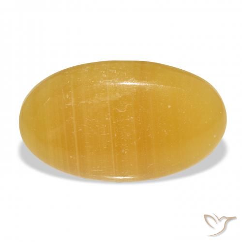 33.18ct Natürlicher Gold-Orange Kalzit, Oval, Lichtdurchlässig