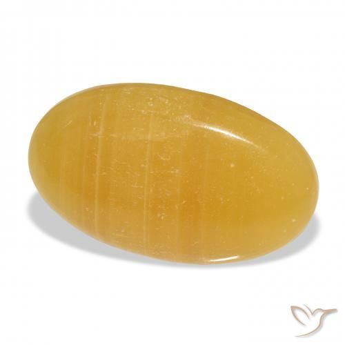 9,17 ctw natürlicher Gold-Orange Kalzit, Oval, Lichtdurchlässig