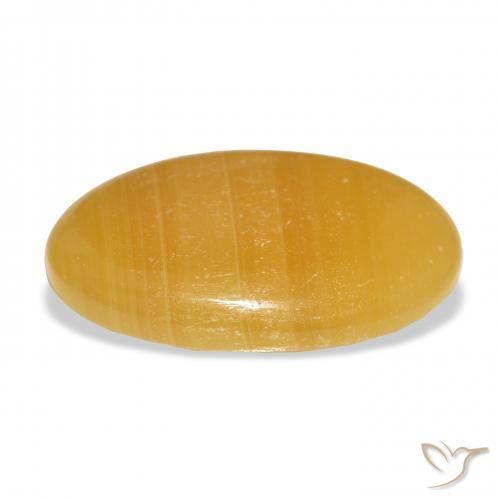 9,17 ctw natürlicher Gold-Orange Kalzit, Oval, Lichtdurchlässig