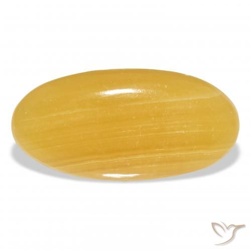 42.14ct Natürlicher Gold-Orange Kalzit, Oval, Lichtdurchlässig