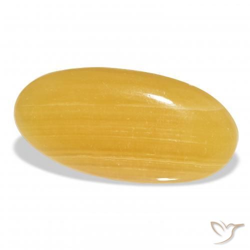 9,17 ctw natürlicher Gold-Orange Kalzit, Oval, Lichtdurchlässig