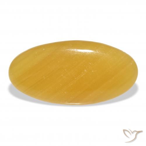 33.36ct Natürlicher Gold-Orange Kalzit, Oval, Lichtdurchlässig