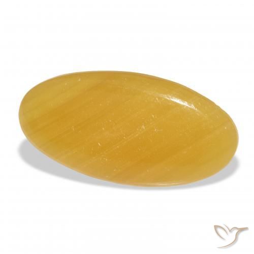9,17 ctw natürlicher Gold-Orange Kalzit, Oval, Lichtdurchlässig