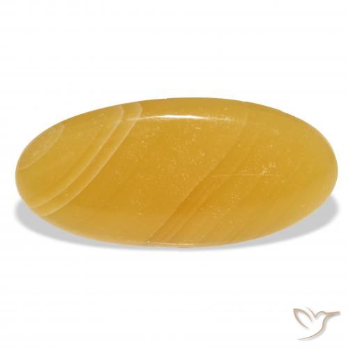 42.91ct Natürlicher Gold-Orange Kalzit, Oval, Lichtdurchlässig, Photo A