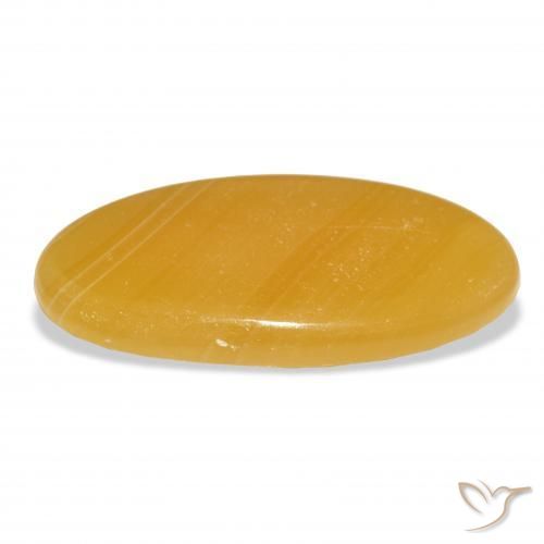 9,17 ctw natürlicher Gold-Orange Kalzit, Oval, Lichtdurchlässig