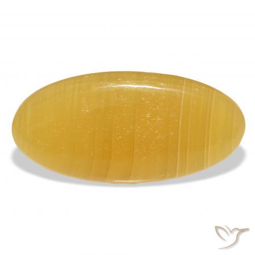 32.67ct Natürlicher Gold-Orange Kalzit, Oval, Lichtdurchlässig