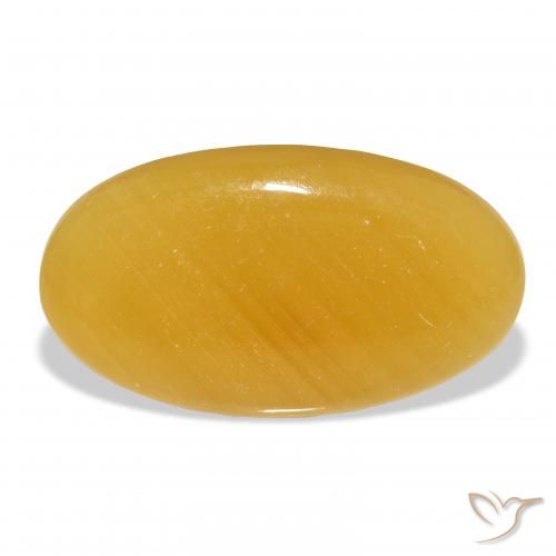 40.69ct Natürlicher Gold-Orange Kalzit, Oval, Lichtdurchlässig