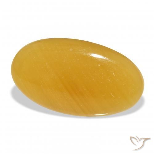 9,17 ctw natürlicher Gold-Orange Kalzit, Oval, Lichtdurchlässig
