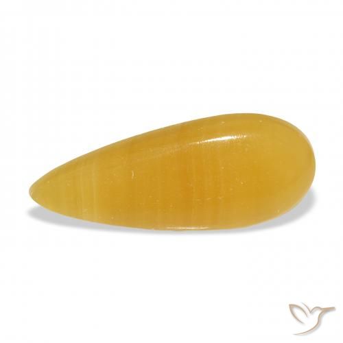 19.07ct Natürlicher Gold-Orange Kalzit, Birnenform, Lichtundurchlässig