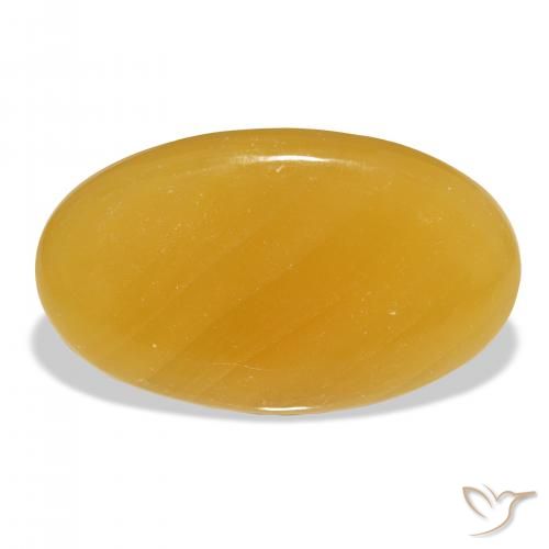 46.33ct Natürlicher Gold-Orange Kalzit, Oval, Lichtdurchlässig