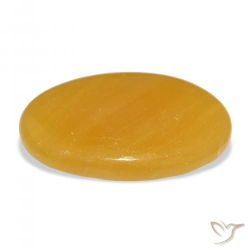 9,17 ctw natürlicher Gold-Orange Kalzit, Oval, Lichtdurchlässig