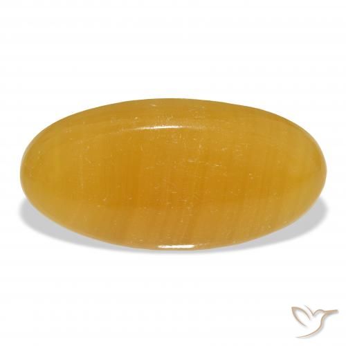50.15ct Natürlicher Gold-Orange Kalzit, Oval, Lichtdurchlässig