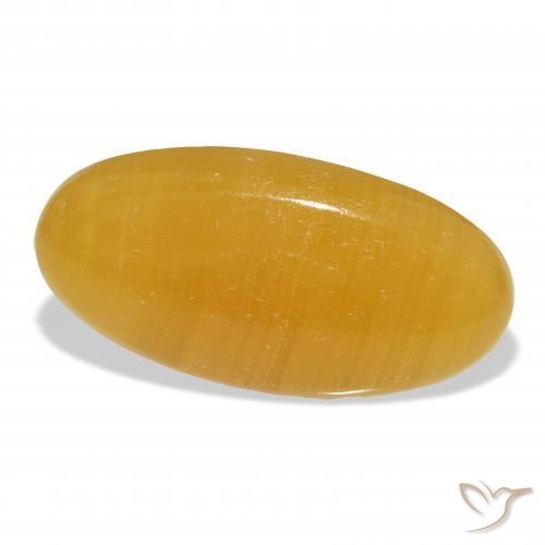9,17 ctw natürlicher Gold-Orange Kalzit, Oval, Lichtdurchlässig