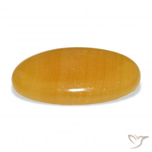 9,17 ctw natürlicher Gold-Orange Kalzit, Oval, Lichtdurchlässig