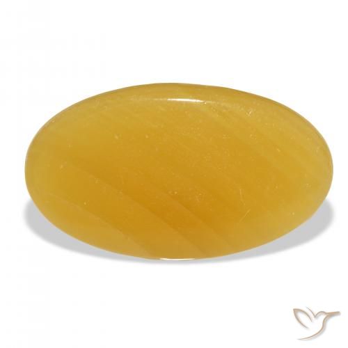 37.32ct Natürlicher Gold-Orange Kalzit, Oval, Lichtdurchlässig