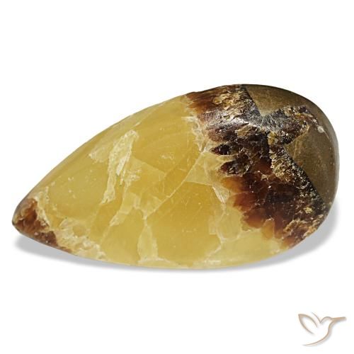 24.69ct Mehrfarbiger Calzit, Birnenform, Lichtundurchlässig
