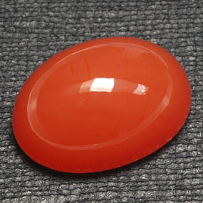 20,16 ctw natürlicher orangefarbener Karneol, Oval Schliff, Lichtdurchlässig