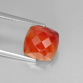 9,17 ctw natürlicher rot-orange Karneol, Transparent, Transparent / Lichtdurchlässig