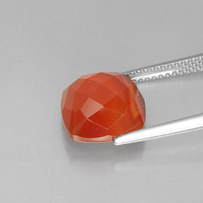 9,17 ctw natürlicher rot-orange Karneol, Transparent, Transparent / Lichtdurchlässig