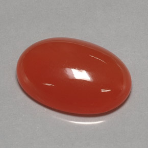 9,17 ctw natürlicher rot-orange Karneol, Transparent, Transparent / Lichtdurchlässig
