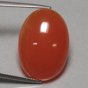 9,17 ctw natürlicher rot-orange Karneol, Transparent, Transparent / Lichtdurchlässig
