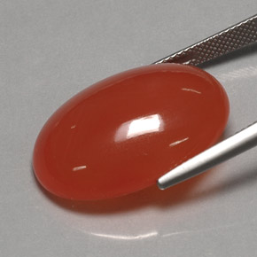 9,17 ctw natürlicher rot-orange Karneol, Transparent, Transparent / Lichtdurchlässig