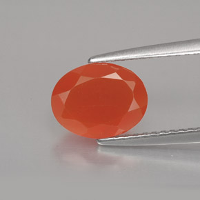 9,17 ctw natürlicher rot-orange Karneol, Oval Schliff, Lichtdurchlässig