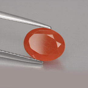 9,17 ctw natürlicher rot-orange Karneol, Oval Schliff, Lichtdurchlässig