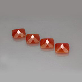  ct natürliche orangefarbener Karneol-Edelsteine, Kissenschliff, Lichtdurchlässig