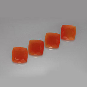  ct natürliche orangefarbener Karneol-Edelsteine, Kissenschliff, Lichtdurchlässig