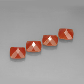  ct natürliche rot-orange Karneol-Edelsteine, Kissenschliff, Lichtdurchlässig