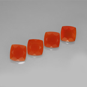  ct natürliche orangefarbener Karneol-Edelsteine, Kissenschliff, Lichtdurchlässig