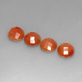  ct natürliche orangefarbener Karneol-Edelsteine, Rundschliff, Lichtdurchlässig