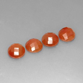  ct natürliche orangefarbener Karneol-Edelsteine, Rundschliff, Lichtdurchlässig